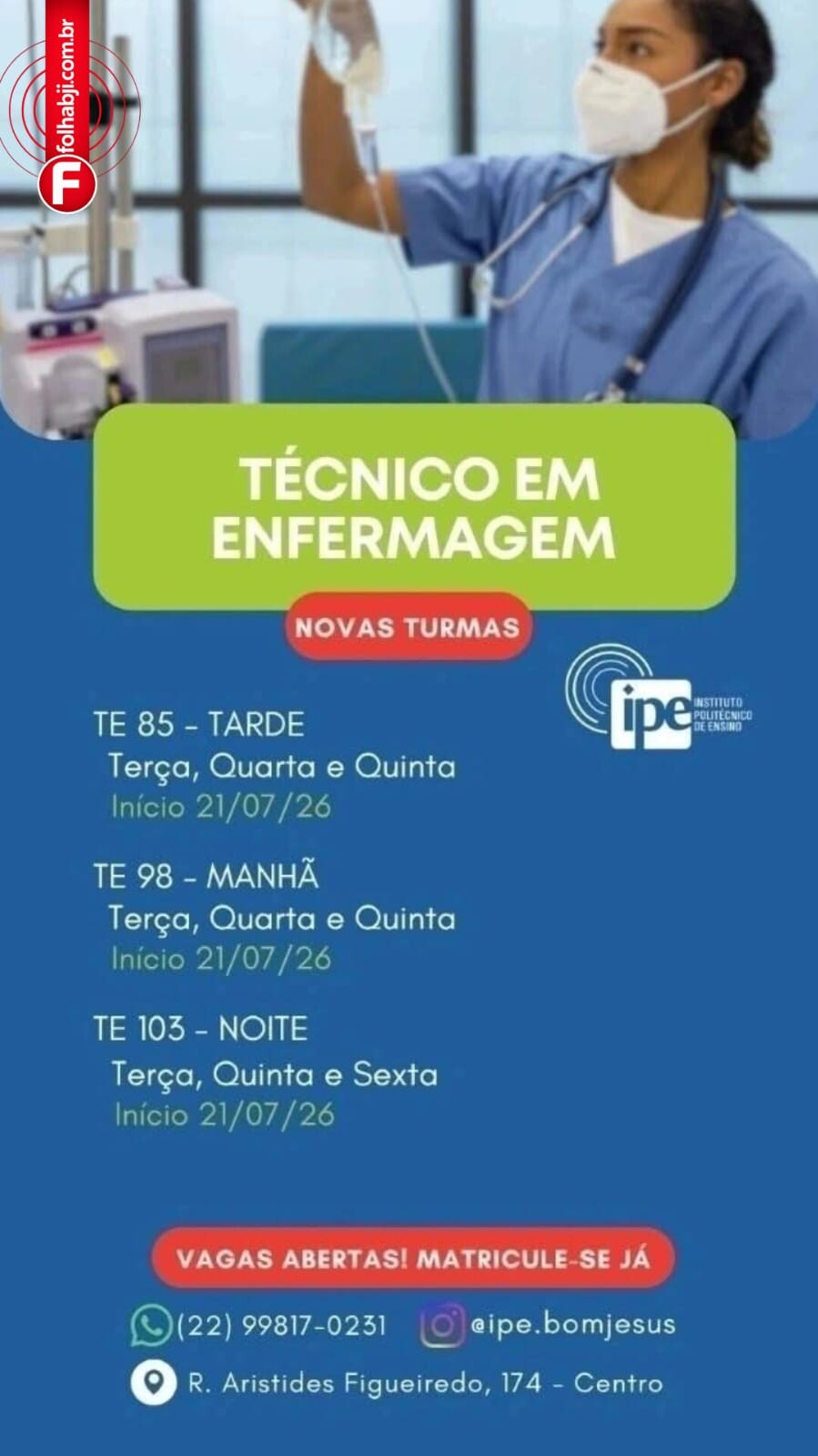 Matrículas abertas! Conheça os cursos técnicos do IPE e invista no seu futuro profissional
