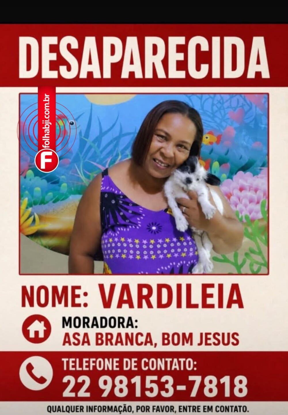 Mulher desaparece em Bom Jesus do Itabapoana e família faz apelo por informações