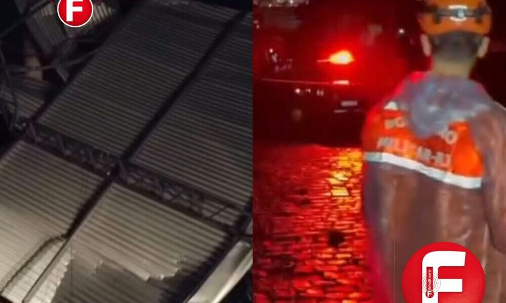 Chuva forte e vendaval causam queda de telhado e destelhamentos em Bom Jesus do Itabapoana